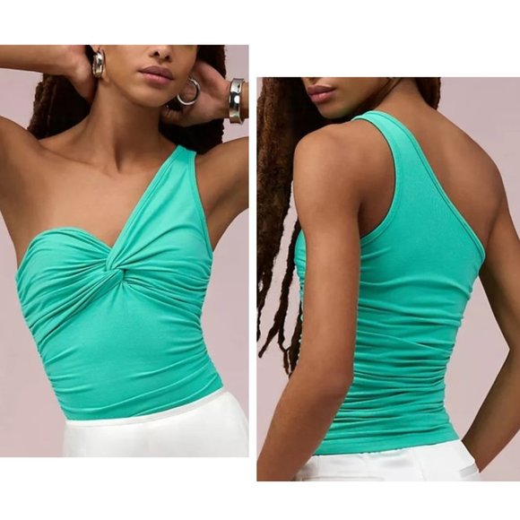 Agolde Tops - 🏷️NWT Agolde Domino One-Shoulder Top In Cactus Green - Small